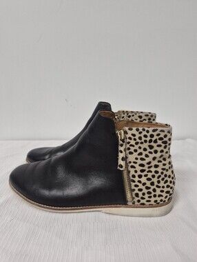 Rollie Australia Sidezip Leather Calf Hair Bootie sz 41EU / 10US